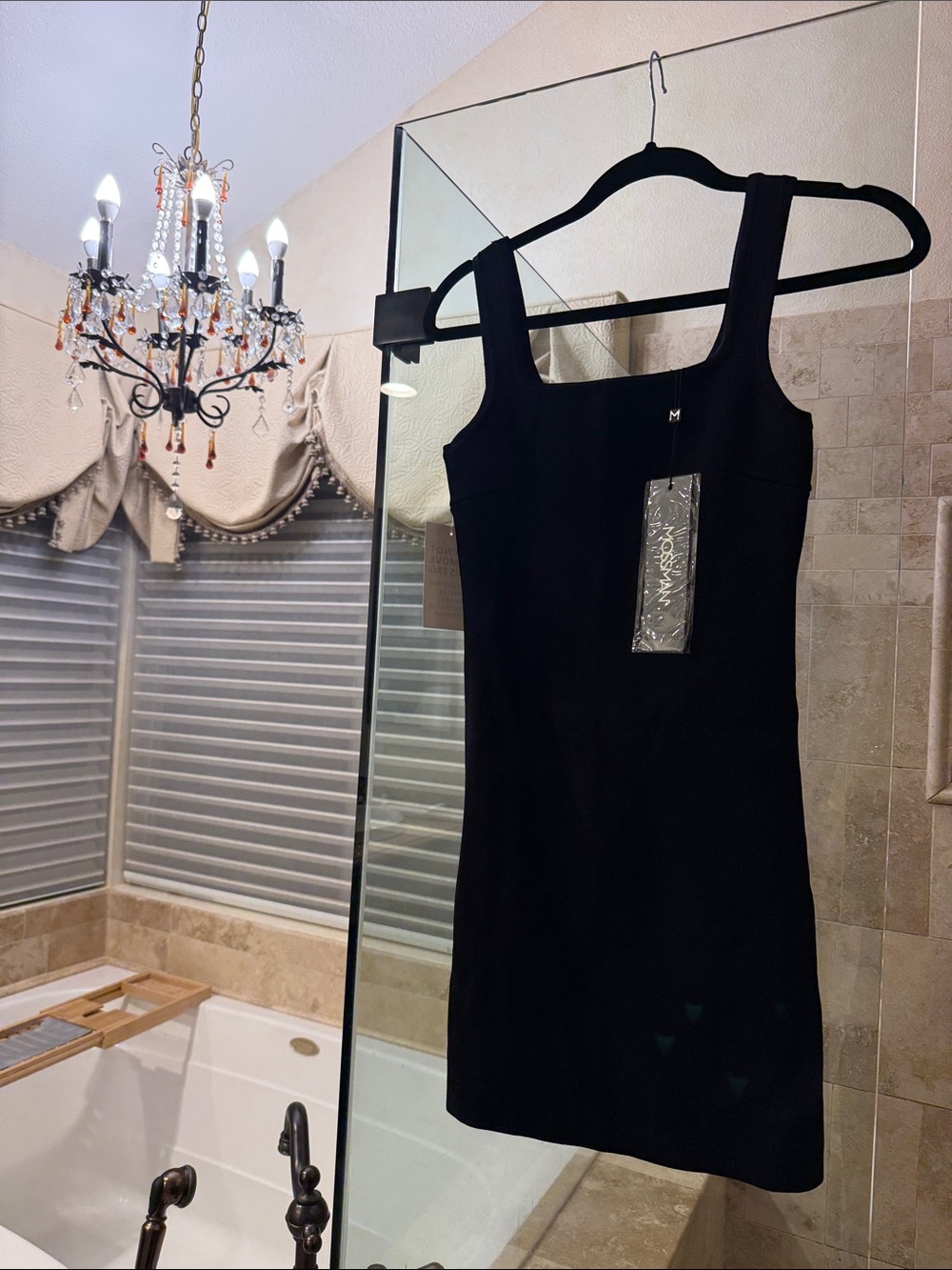 Classic Black Square-Neck Mini Dress